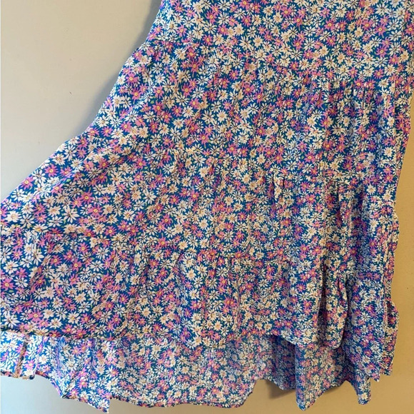 Simple Fun Womens Floral Tiered High Low Midi Skirt Summer Spring XL NWT - Picture 3 of 8